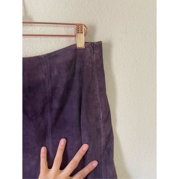 Eileen fisher 100% goat suede purple skirt size xs - Picture 3 of 8